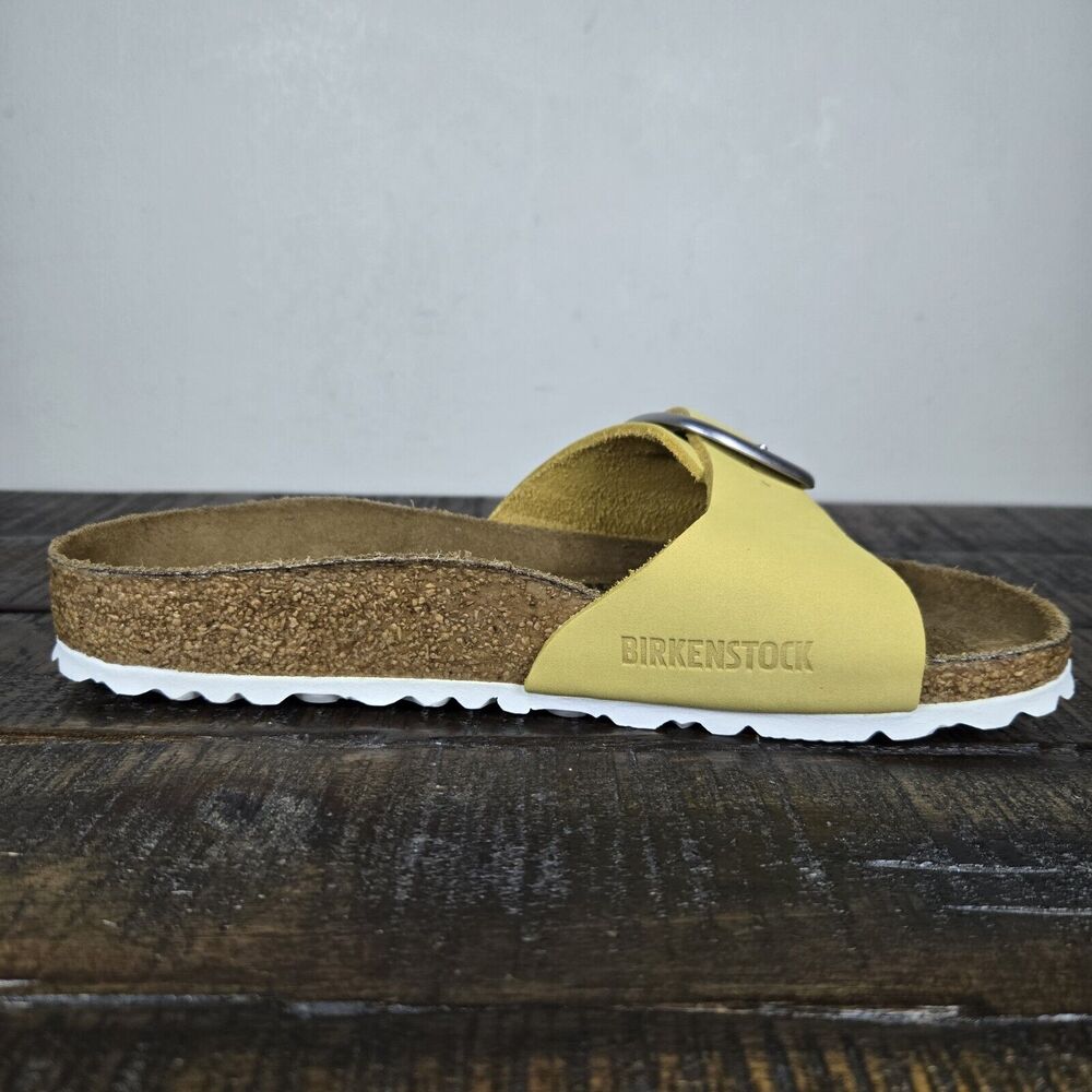 Birkenstock Madrid Big Buckle Womens Size 5 EU 36 Narrow Sandals Yellow Brown - Picture 8 of 11